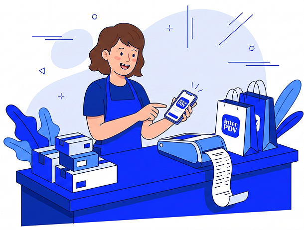 Business owner using smartphone